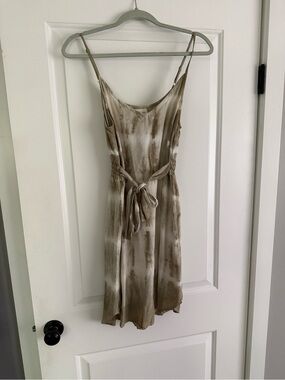 Bella Dahl Taupe Tie-Dye Slip Dress